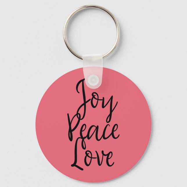 Porte-clés Citation Inspirante Joie Paix Amour (Recto)