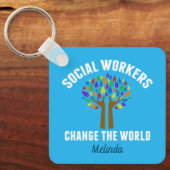 Porte-clés Citation Inspirationnelle de travail social mignon (Front)
