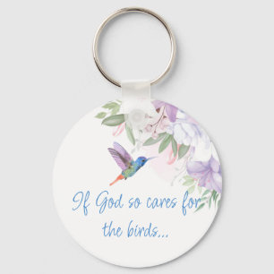 Porte-clés Citation Inspirée de la Bible   Fleurs Colibri Ois