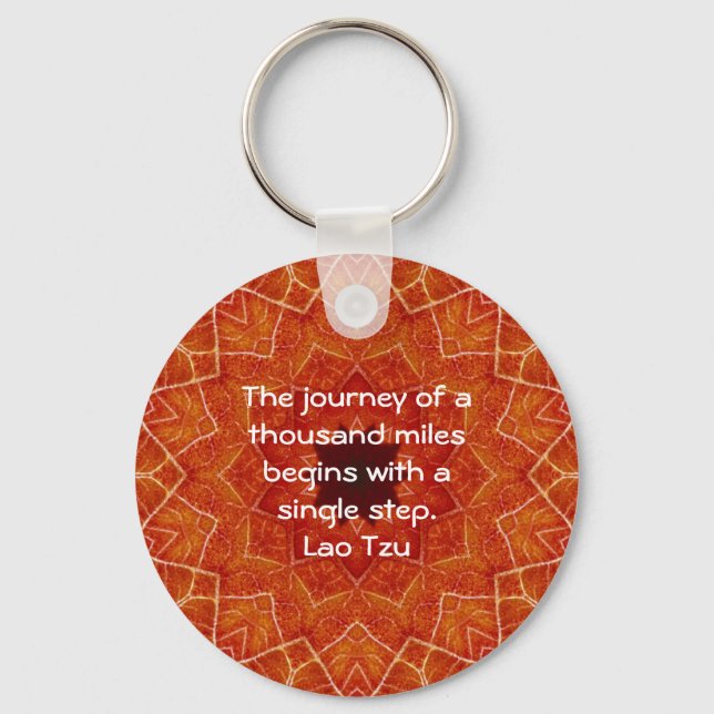 Porte-clés Citation Motivationnelle De La Sagesse Lao Tsu (Recto)