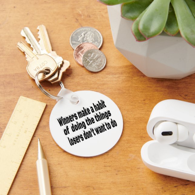 Porte-clés Citation Motivationnelle des gagnants perdants (Bureau)