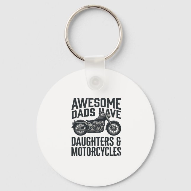 Porte-clés Citation Papa Filles Moto Conception Vectorielle V (Recto)