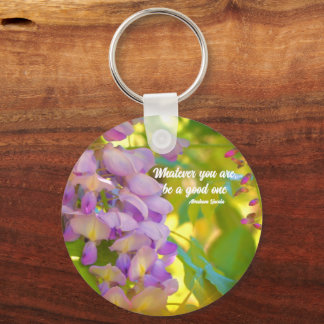 Porte-clés Citation positive Fleur Wisteria Inspirationnelle