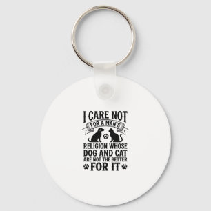 Porte-clés Citation Religion Chien Chat Vintage Design Amoure