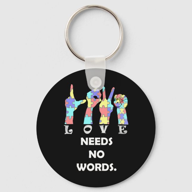 Porte-clés Citer Asl Love Besoin De Mots (Recto)