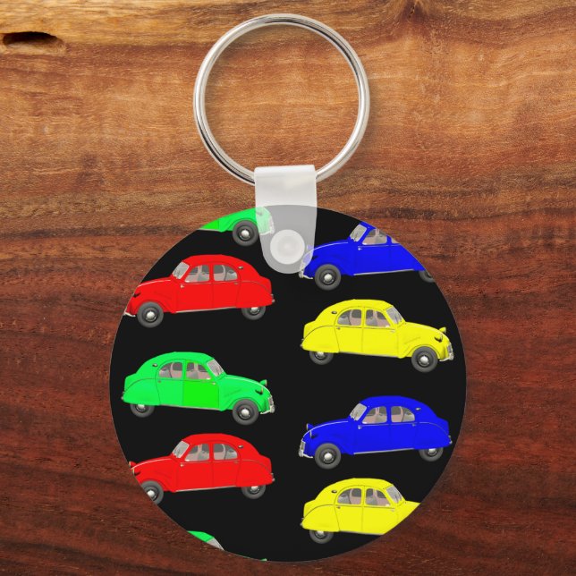 Porte-clés Voiture 2CV Vintage - Cadeau Rétro Pour Passionnés D'Auto Anciennes, Acier Inoxydable