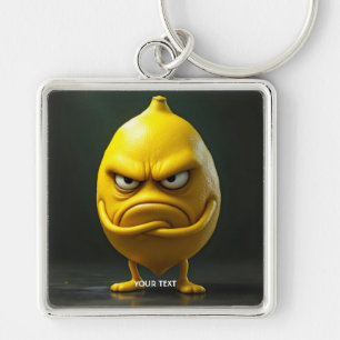 Porte-clés Citron au Regard Enragé Fantastique et Mignon