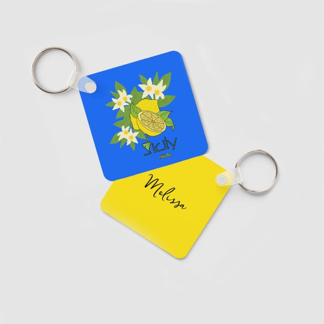 Porte-clés Citron avec fleurs (Créateur téléchargé)