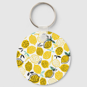 Porte-clés Citron Design été Illustration Vintage