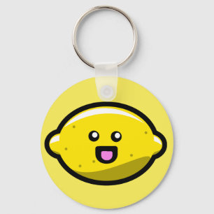 Porte-clés Citron heureux de Kawaii