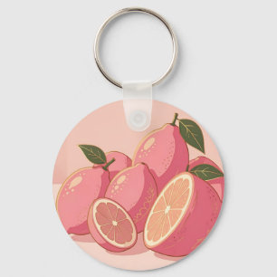 Porte-clés Citron Rose Moderne Féminin