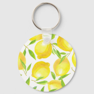 Porte-clés Citrons et motif feuille