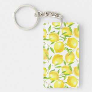 Porte-clés Citrons et motif feuille