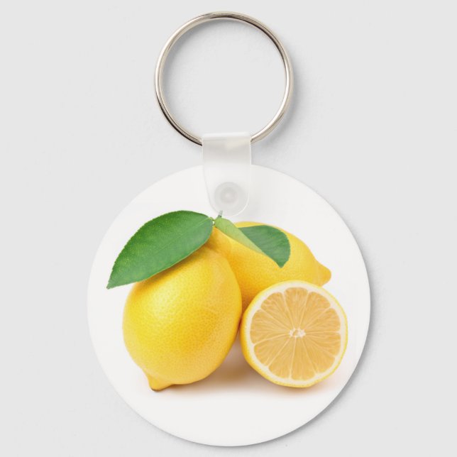 Porte-clés Citrons jaunes clairs et frais (Recto)