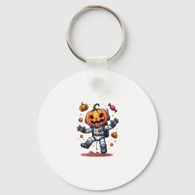 Porte-clés Citrouille Astronaut � Éffrayant Space Explorer (Recto)