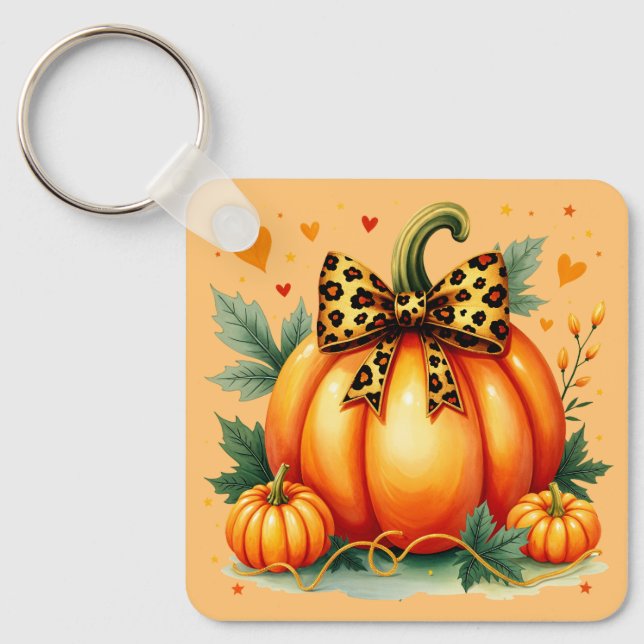 Porte-clés Citrouille automne (Recto)