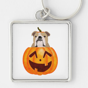 Porte-clés Citrouille Bulldog