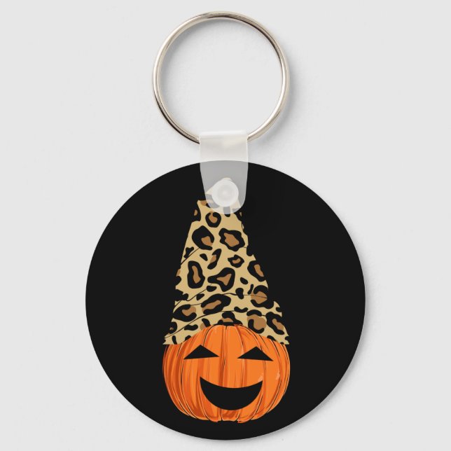 Porte-clés Citrouille de Casquette Leopard mignon (Recto)