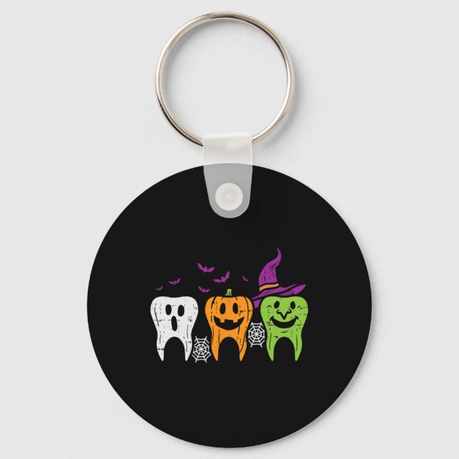 Porte-clés Citrouille de fantôme de dents Sorcière Mignonne D (Recto)