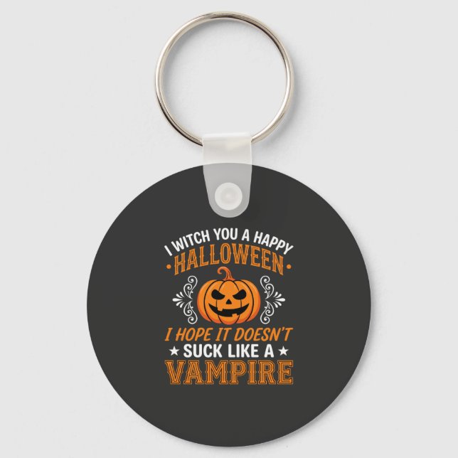 Porte-clés Citrouille de vampire drôle d'Halloween (Recto)