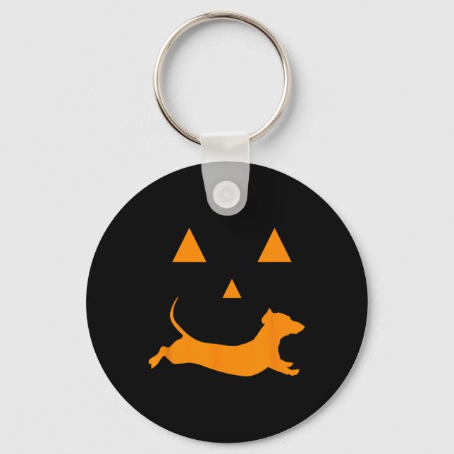 Porte-clés Citrouille d'Halloween Dachshund Jack-o-lantern Co (Recto)