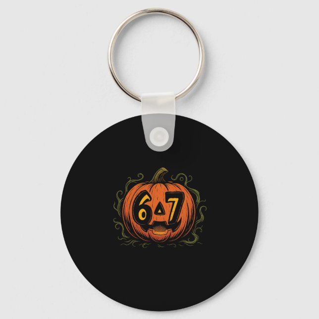 Porte-clés Citrouille d'Halloween Mème 67 - Six Sept Générati (Recto)