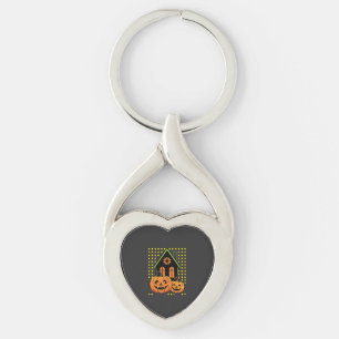 Porte-clés Citrouille d'Halloween mignonne Maison hantée Étoi