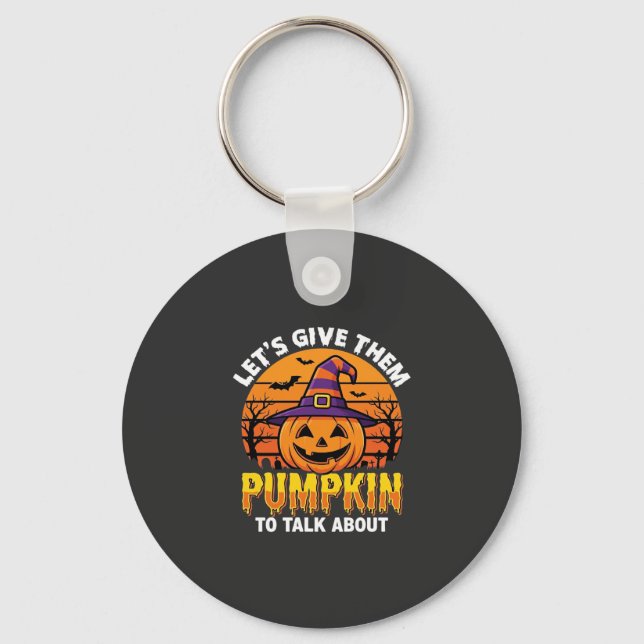 Porte-clés Citrouille drôle Pun Halloween Design2 (1)_1 (Recto)