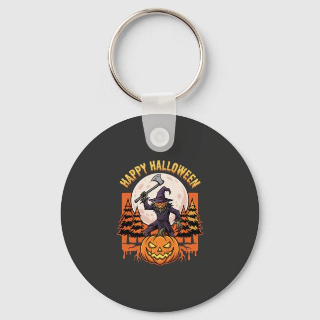 Porte-clés Citrouille effrayante pour Halloween Vector (Recto)