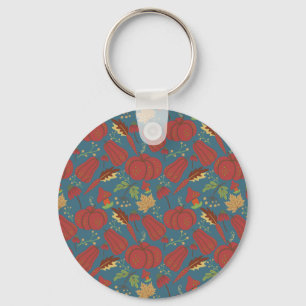 Porte-clés Citrouille et carotte sans couture motif rouge et