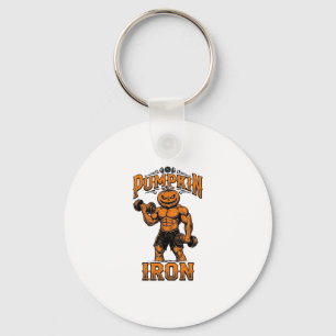 Porte-clés Citrouille Fer Vintage Bodybuilder Halloween Desig