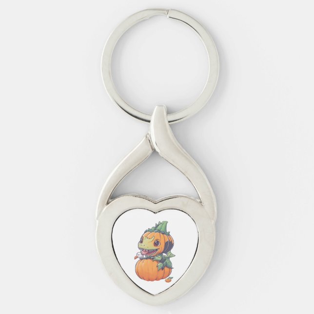 Porte-clés citrouille folle essayant de manger effrayant  (Devant)