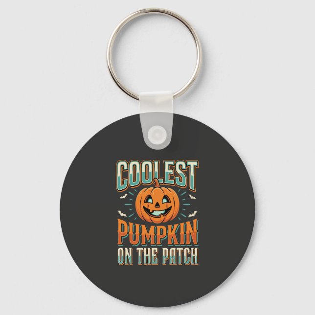 Porte-clés Citrouille la plus cool sur le patch Design Hallow (Recto)