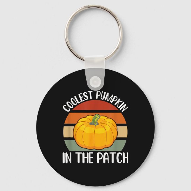 Porte-clés Citrouille Le Plus Coolle Dans Le Patch Halloween  (Recto)