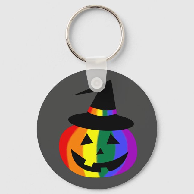 Porte-clés citrouille LGBT+ de la fierté (Recto)
