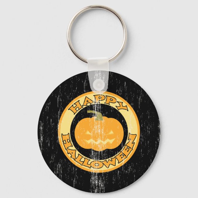 Porte-clés Citrouille Rétro Halloween (Recto)