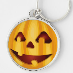 Porte-clés Citrouille sculpté souriant design Halloween