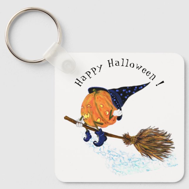 Porte-clés Citrouille sorcier Porte - clé Halloween (Recto)