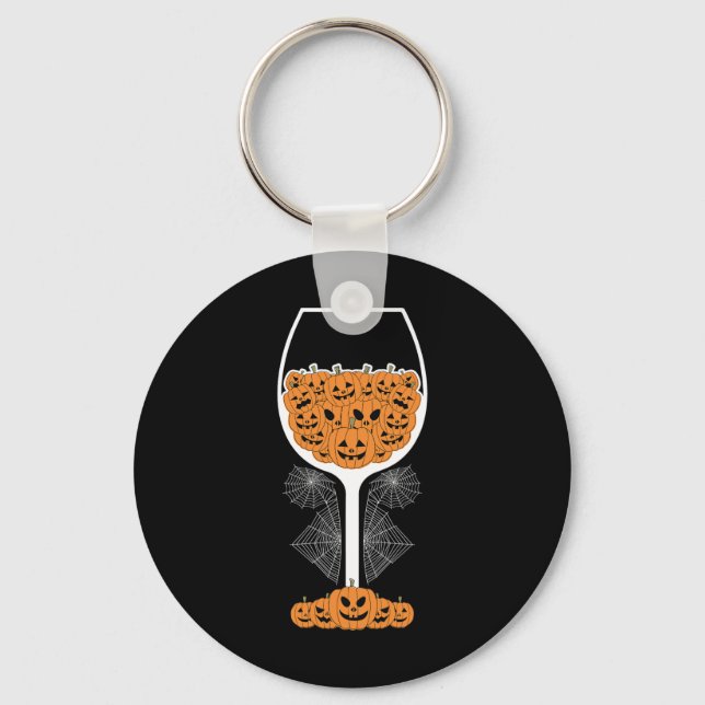 Porte-clés Citrouille Vin Gl Spider Web Costume facile Hallow (Recto)