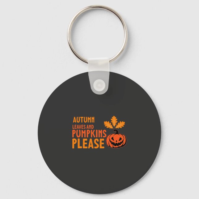 Porte-clés Citrouilles de feuilles d'automne S'il vous plaît  (Recto)