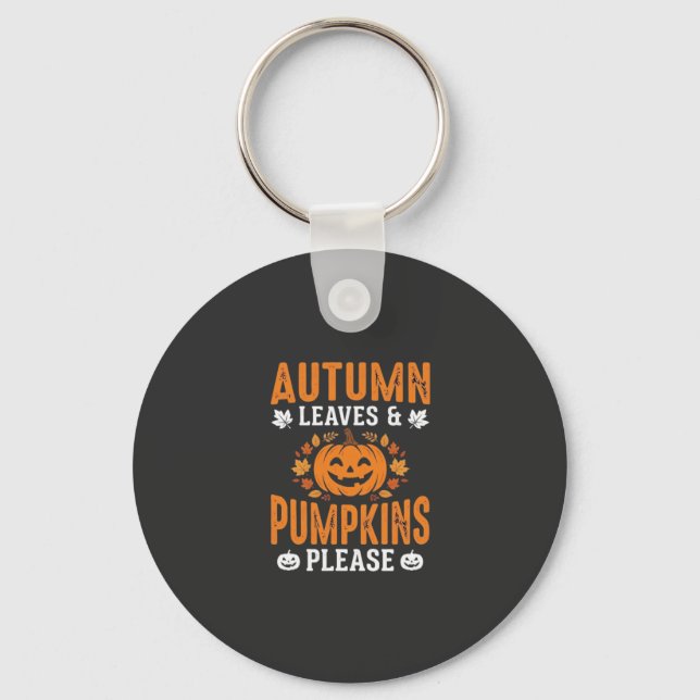Porte-clés Citrouilles de feuilles d'automne S'il vous plaît  (Recto)