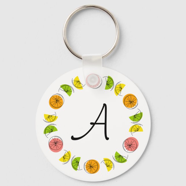 Porte-clés Citrus Circle Monogramme aluminium double face (Recto)