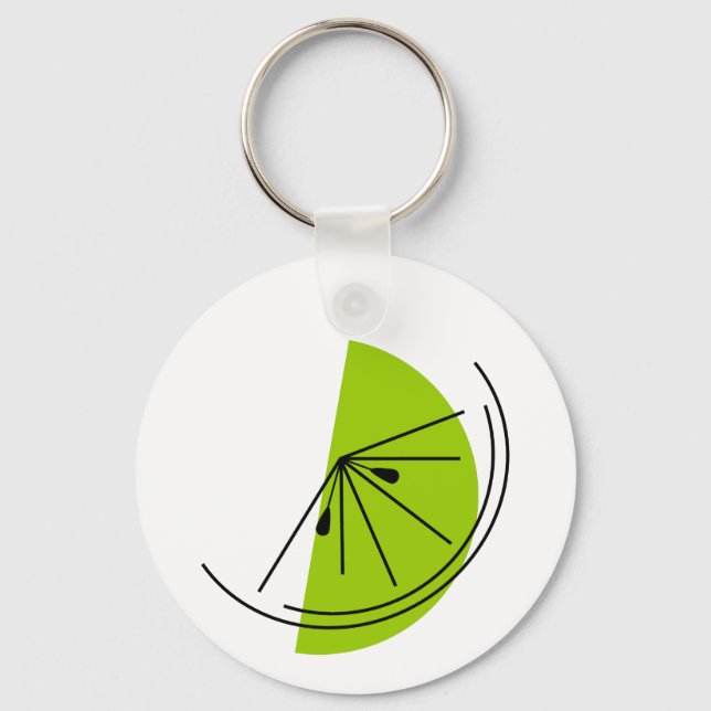 Porte-clés Citrus Lime porte - clé aluminium rond (Recto)