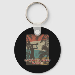 Porte-clés Ckdoor Oahu Hawaii Vintage Surf Plage Noix de Coco