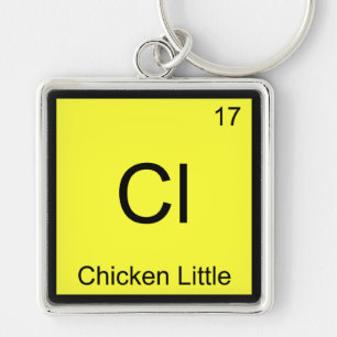 Porte-clés Cl - Petit Poussin Drôle Symbole d'Élément de Chim