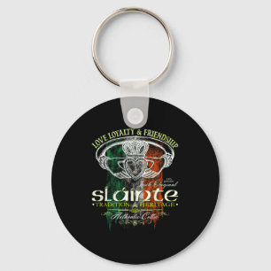 Porte-clés Claddagh celtique Slainte Nge Drapeau irlandais St
