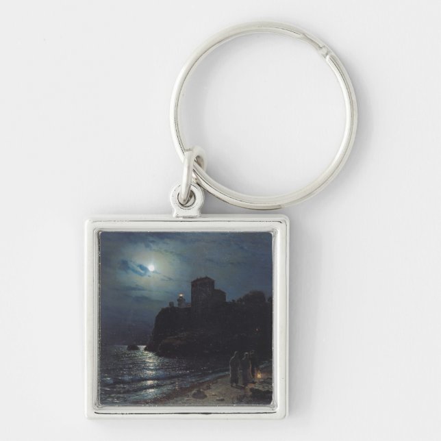 Porte-clés Clair de lune sur le bord d'un lac, 1870 (Devant)