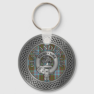 Porte-clés Clan Anderson Crest & Tartan Knot