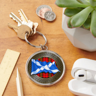 Porte-clés Clan Baird Tartan Knot & Drapeau