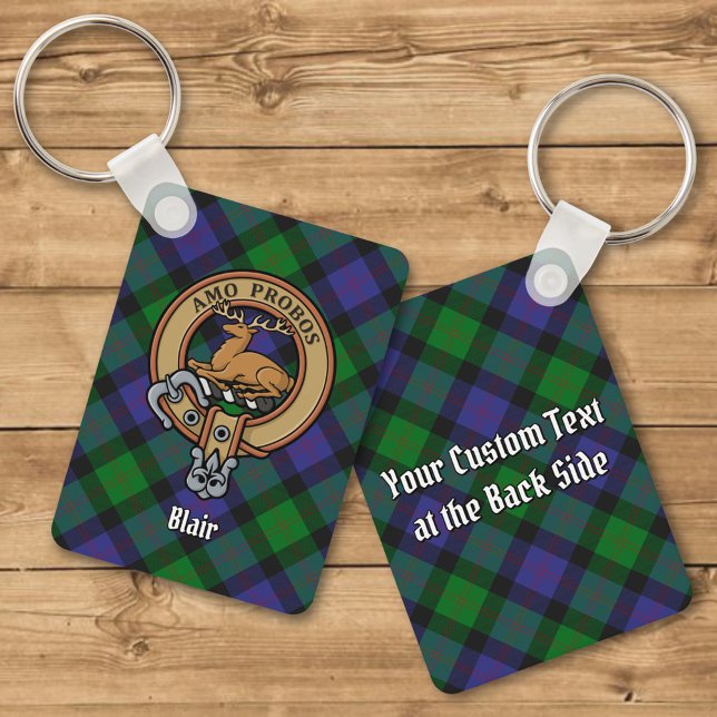 Porte-clés Clan Blair Crest sur Tartan Porte - clé (Créateur téléchargé)